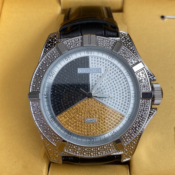Brand new! Ice Ice Force 12 Genuine Diamond Bezel Men’s Large Face Watch. Beauty